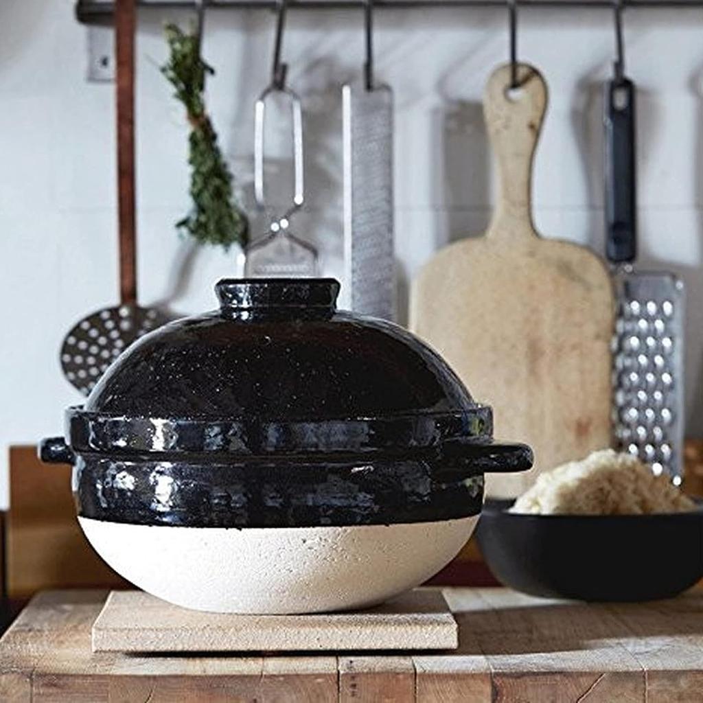Nagatani Seitou Nagatani Earthen pot for cooking 3 cups of for open fire made in Japan rice scoop and diameter 24 x height 18 heat rice rice birthday