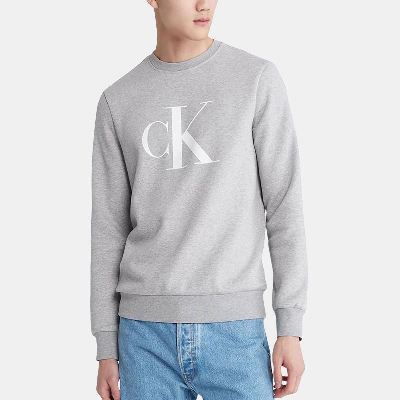 Calvin Klein Minimalist Comfortable Crew Neck Long Sleeve Sweatshirt Men Sweatshirt Gray 40QP899-030