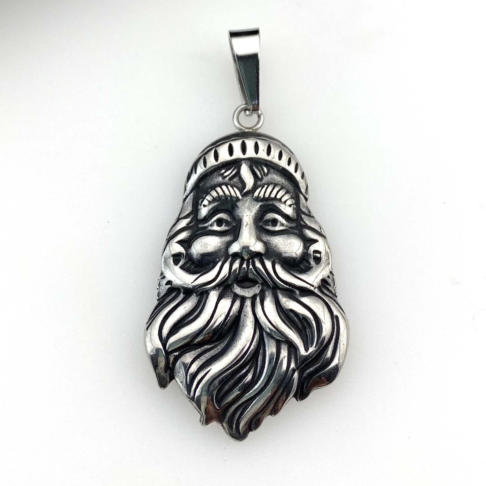 

Christmas Gift Retro Personality Old Man Pendant Titanium Steel Necklace Personality Hip Hop Sweater Chain Accessories