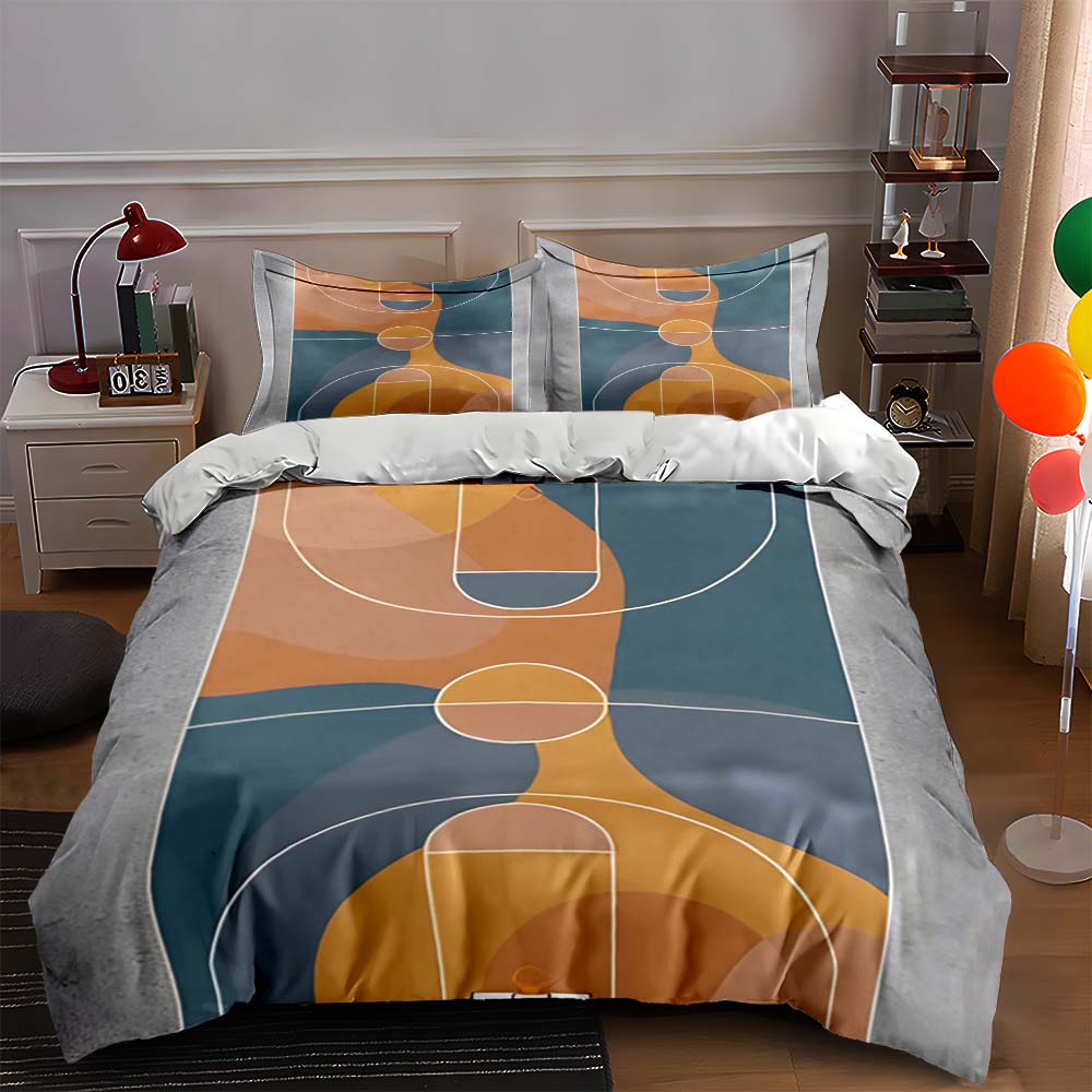 

Basketball court design. Bedding Duvet cover sets Duvet covers Pillowcases gifts (1 * Duvet Cover 2 * Pillowcases, without duvet insert) 135x200cm