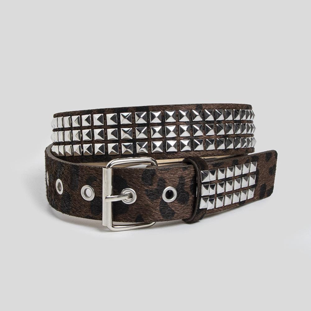 Leopard Print Waistband PU Leather Waist Belts Casual Waist Strap