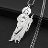 San Judas Tadeo Pendant Necklace for Men Women Stainless Steel Silver Color Saints Apostle of Jesus Chain Jewelry