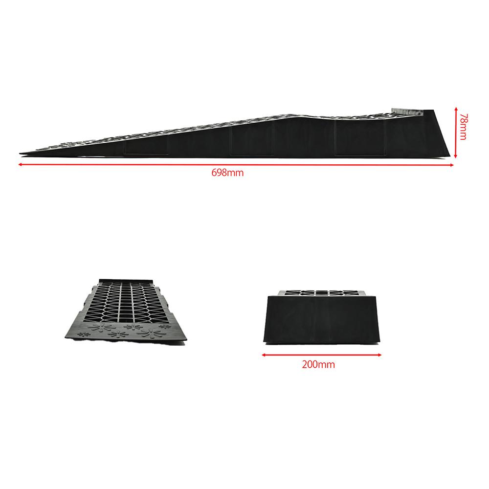 2pcs 3T Capacity Heavy Duty Car Ramps 70cm Plastic Portable Loading Access Ramps Lift Repair Maintenance Jack Lift Tool
