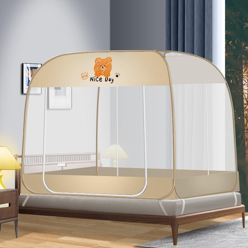 Mongolian Yurt-Style Mosquito Net for Dormitory Bunk Beds - Free Installation, Foldable, Fits Single to Full Size
