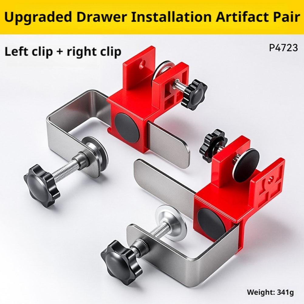 2pcs Cabinet Clamps, Adjustable Drawer Front Installation Camps For Woodworking, Drilling, Kitchen Furniture, Miter Setup