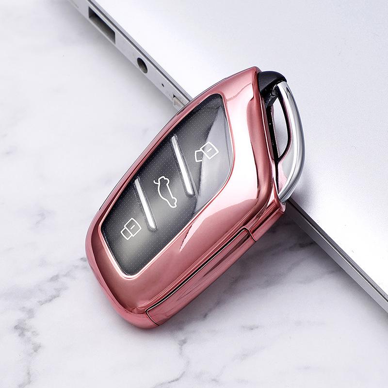 TPU Car Key Case for Roewe RX5/RX3 and MG HS - Two-in-One Key Shell Cover