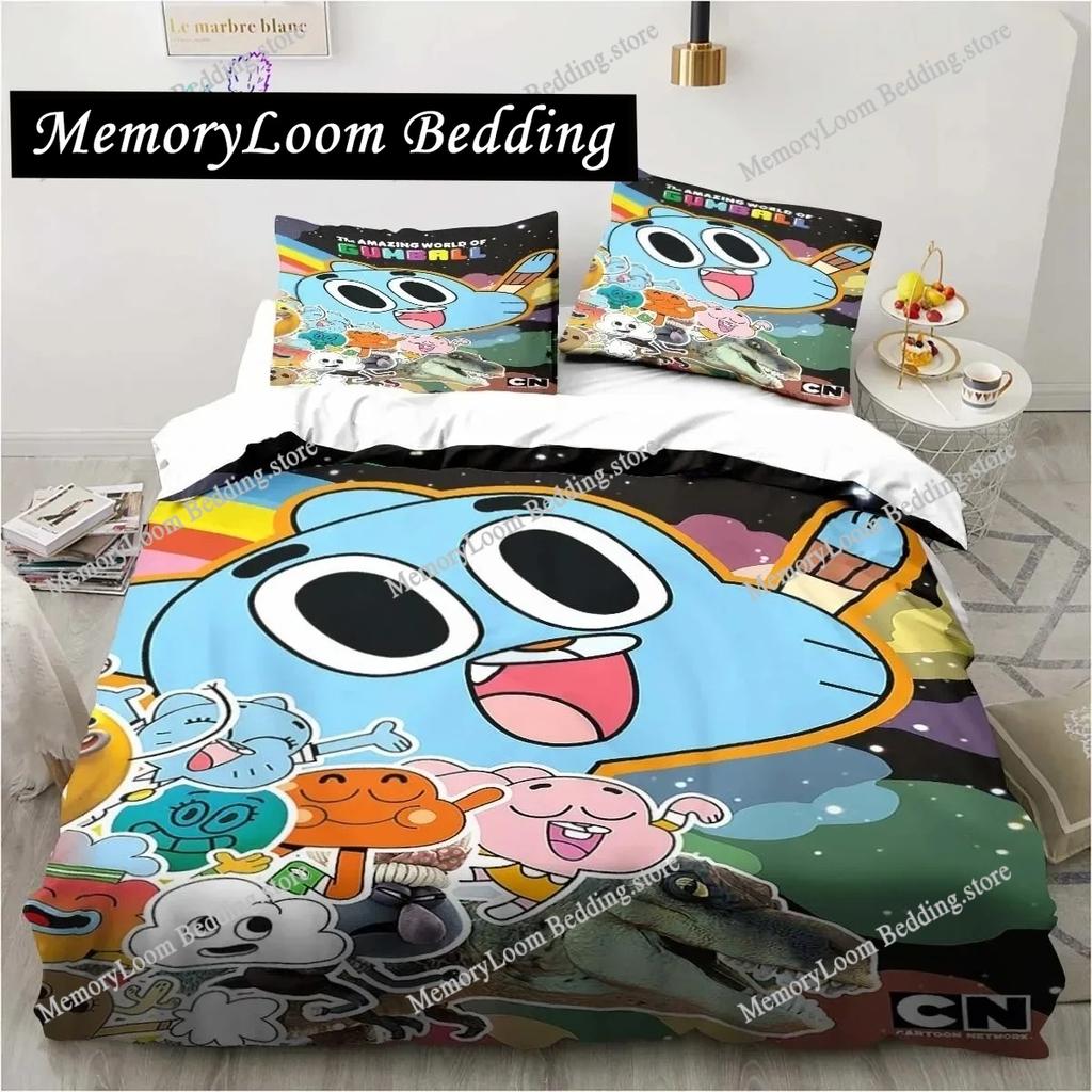 3D-gedrucktes Anime Amazing World Gumball Bettwäscheset Bettbezug Schlafzimmer Decke Einzel-Doppel-King-Size-Steppdecke Heimtextilien