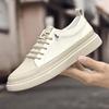 Fashion Genuine Leathe Men's Sneakers New Fashion White Casual Sports Shoes Original Lightweight Flats Lace-up Vulcanize Shoes Trainers