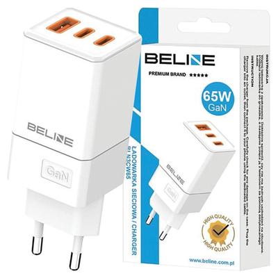 Beline Land. Network. 2X Usb-C + 1X Usb 65Wwhite/White (OnlyHead) Pd 3.0 + Qc 3.0 Bln3Cw65 Gan