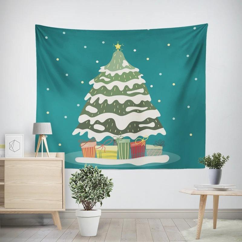 Christmas New Year Christmas Tree Pattern Living Room Bedroom Decorative Tapestry