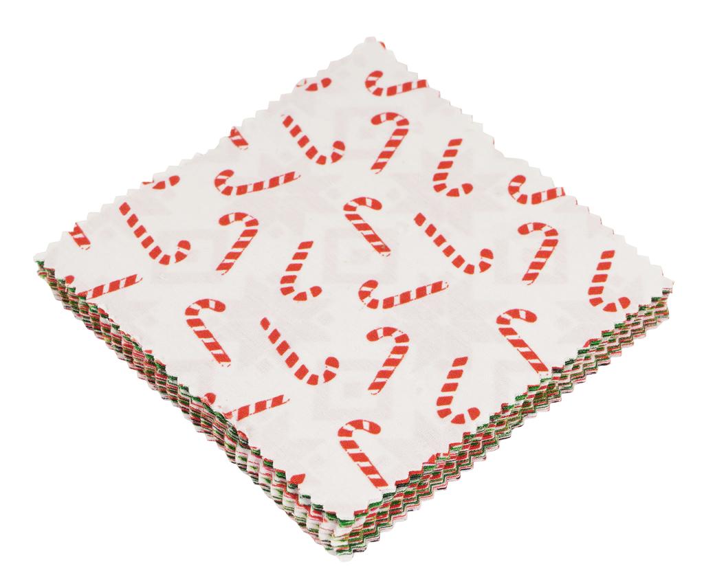 Soimoi Christmas Print  Precut 5-inch Cotton  Fabric  Quilting  Squares  Charm Pack DIY Patchwork Sewing Craft- Red &