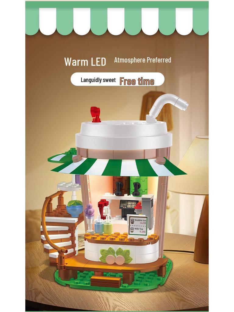Fangcheng FC8520 Dreamy Cottage Coffee & Milk Tea Shop Building Blocks Toy Set