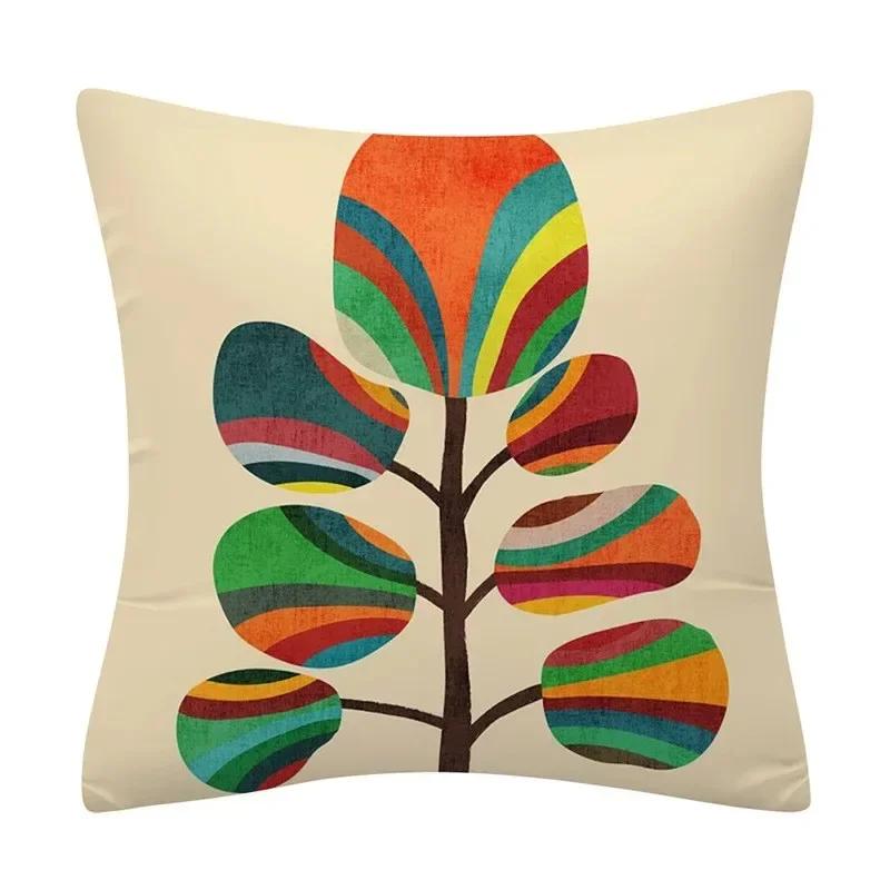 Color Geometric Crayon Painting Series Pattern Cushion Cover Decoration Chair Sofa Pillow Cover Home Decoration Pillow Cover