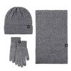 Autumn and winter unisex knitted three-piece hat outdoor cycling windproof warm hat scarf three-piece set