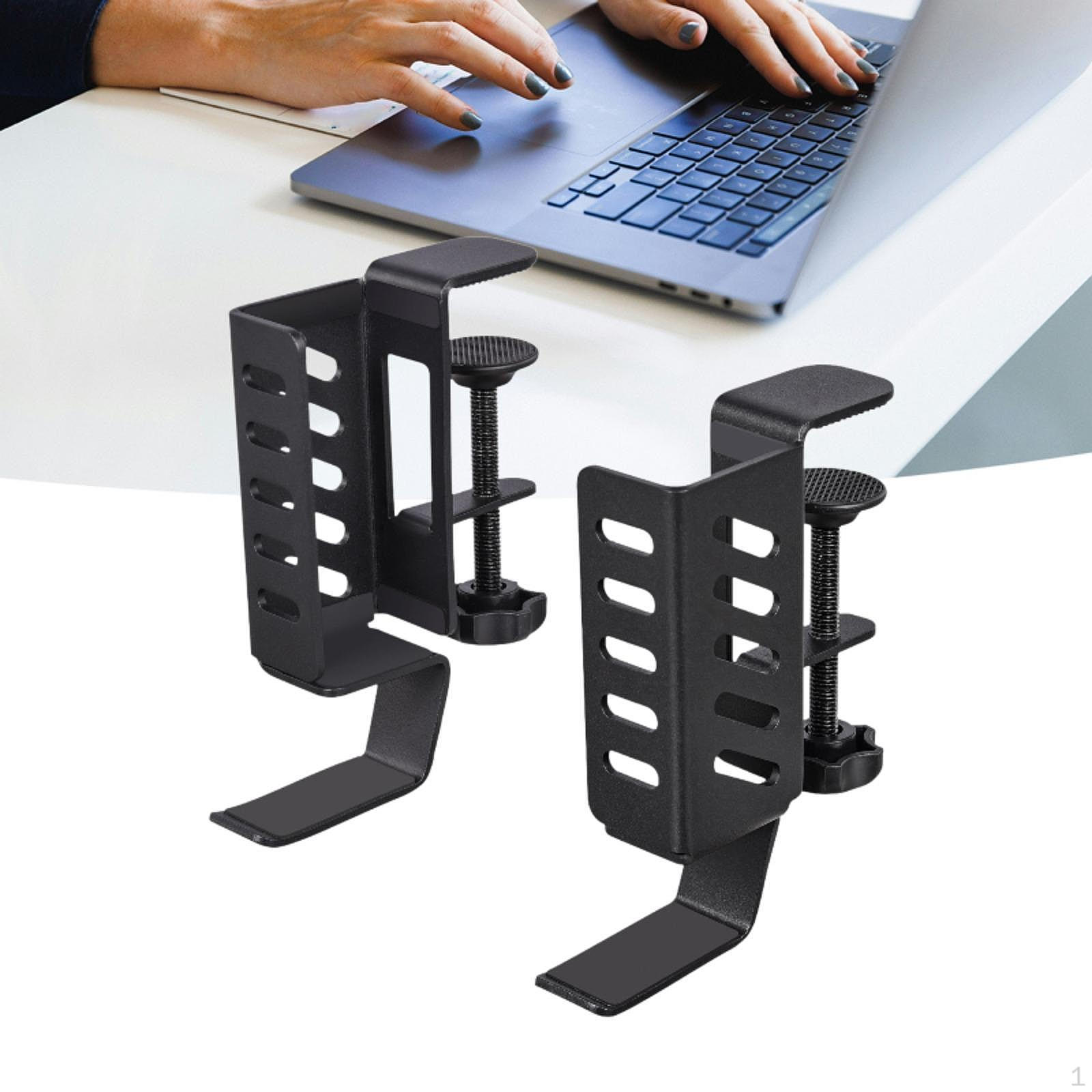 

Подставка для ноутбука, настольный лоток для кабелей, компактный настольный органайзер с грузоподъемностью 5 кг чёрный