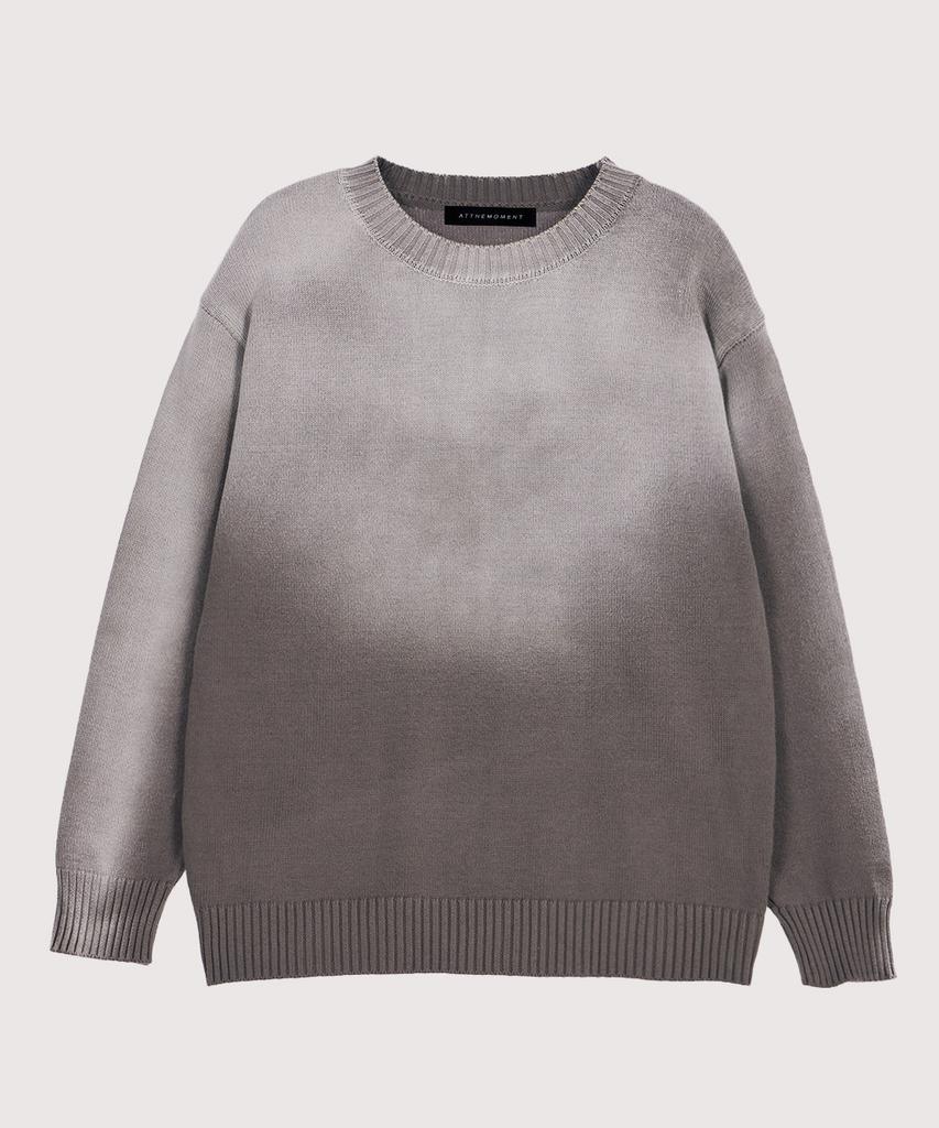 AT THE MOMENT Vintage Brushed Cotton Knit_Gray
