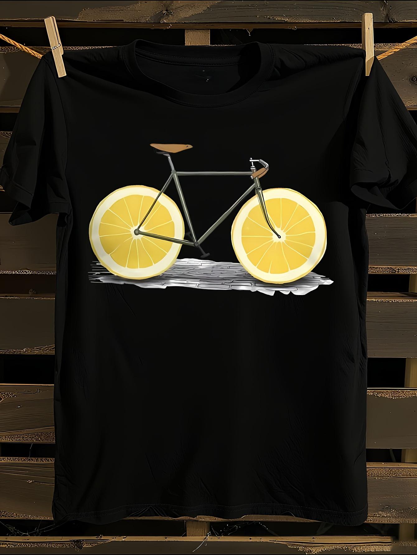 Funny Lemon Bicycle Graphic Tshirt XXL
