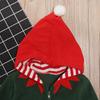 Christmas Santa Claus Kids Boys Girls Plush Zipper Striped Hooded Coat Autumn Winter Clothes for 1-6 Years