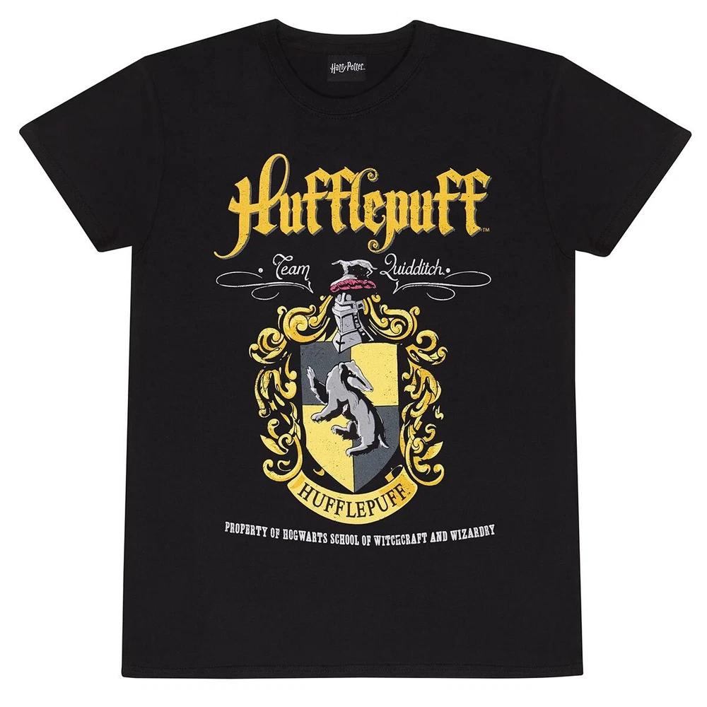 Hufflepuff Crest TShirt Harry Potter Official Movie New Black S
