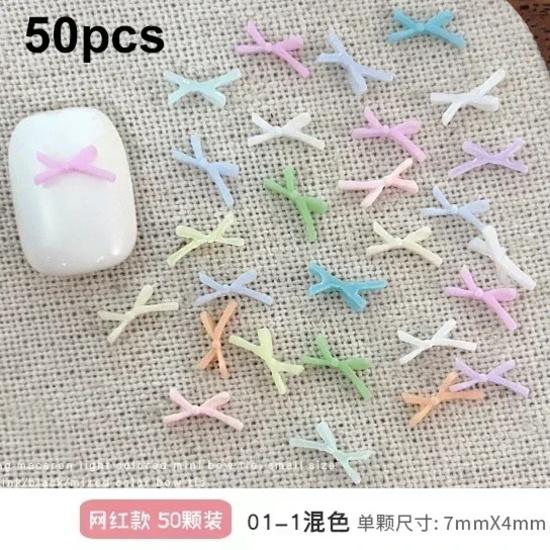 French Ribbons Colorful Resin Cute Bowknot Charm Leopard Print Bow Tie Nail Art Decorations Manicure Tools Accessories Wholesale