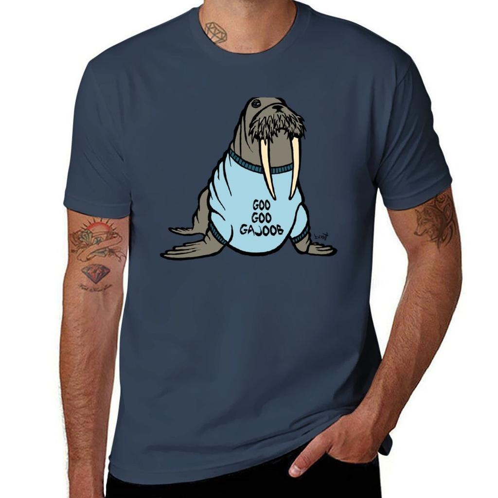 Walross trägt T-Shirt Basic Einfach Kurzarm Rundhalsausschnitt T-Shirt