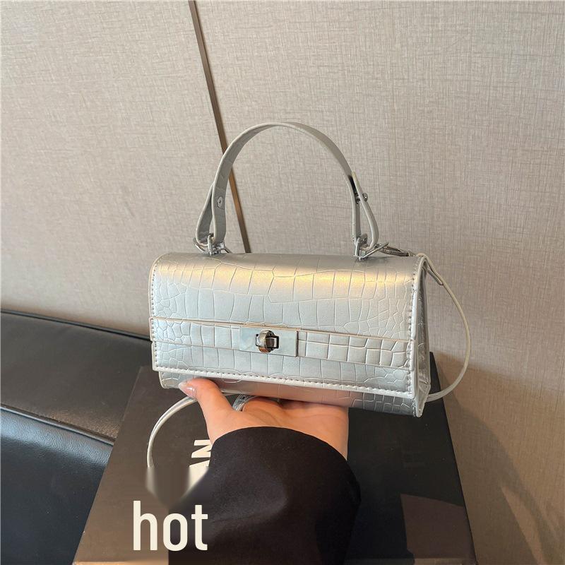 Korean Crocodile Pattern Women's Lock Buckle Crossbody Handheld Bag - 2026 Large Capacity & Stylish