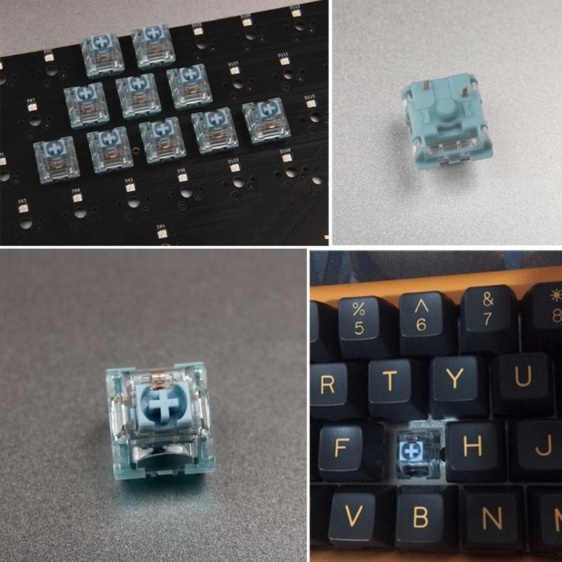 TTCs Silence Bluish White V2V3 Switches 3Pin Tactile Silence for Mechanical Keyboards Mute 2 Gold Plateds Spring Axises