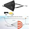 24in Portable Boat Anchor Float Set Accessory for Yacht Rubber Dinghy Kayak  Fishing Boatblack
