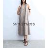 Spring and Summer New Women's Clothing French Style Design Loose Hanging Collar Open Back Midi Skirt Dress 2493775