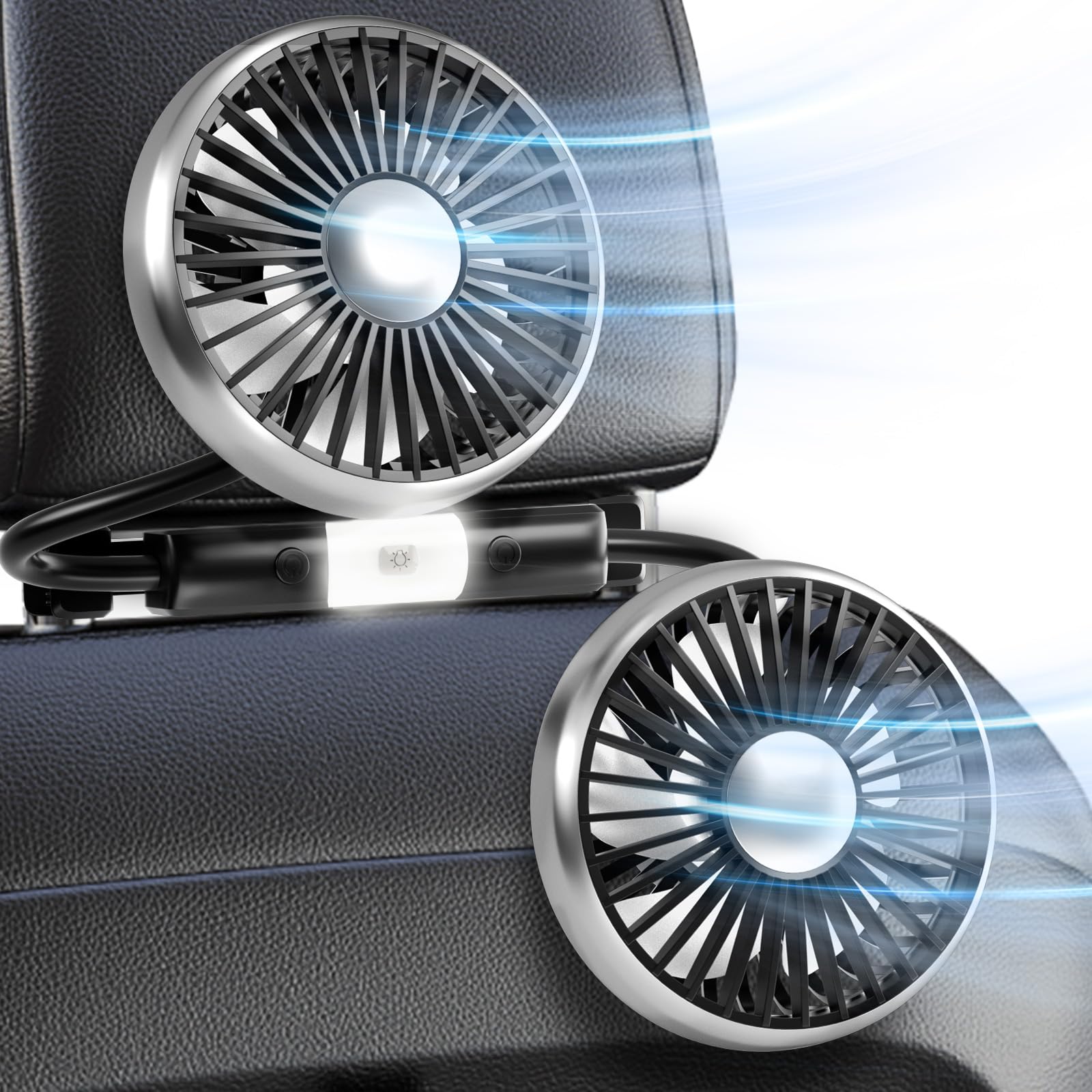 

for Summer Dealswin Car Car Low for Back with 3 Airflow Low Adjustable Perfect for Car Easy Long USB Heatstroke Wiring Easy Installation [New 2025] чорний