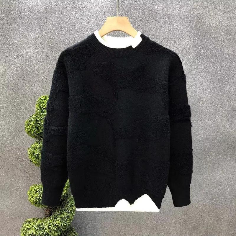 Autumn Winter Fashion Round Neck Long Sleeve Solid Sweaters Men's Clothing Casual All-match Warm Simplicity Knitting