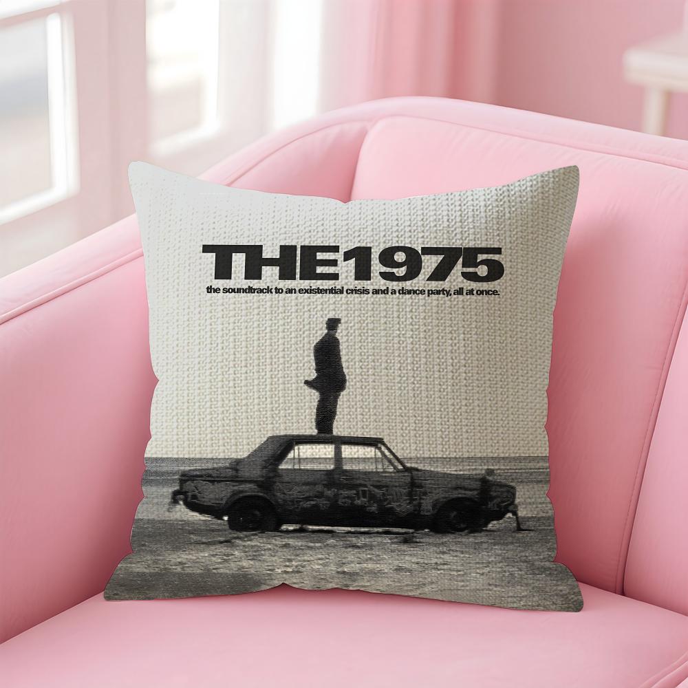 Band T-The 1975 Cushion Cover Natural Linen Pillow Case Double-Sided Print Decorative Sofa Pillowcase Home Decor Gift