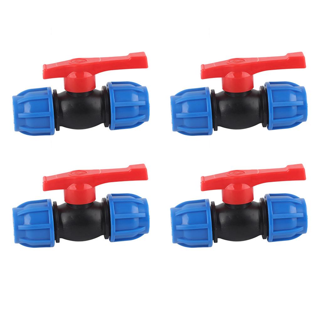 4 st PE Rak Kulventil Avstängningsventil Hem Trädgård Rörledningsbeslag Tillbehör 1 tum
