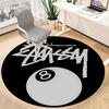 1pc Stussy, Eight-Ball Chair Carpet for Office - Indoor Non-Slip Washable Polyester Fiber Carpet, Soft Comfortable Mat For Office yy250928039