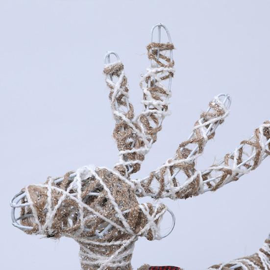 Vánoční sobí dekorace 15,75" V 3D železný stojící sob pro Vánoce venkovní vnitřní sváteční dvůr zahradní dekorace