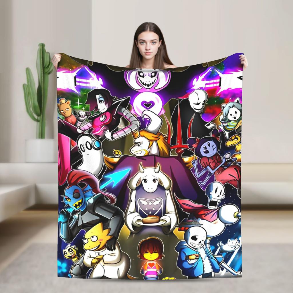 Undertale Sans Game Blankets Flannel Textile Decor   Multifunction Lightweight Throw Blanket for Bedding Couch Plush Thin Quilt
