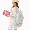 Schoolbag Backpack Female Middle School Student Korean Version Versatile Class Backpack Sweet Girl Simple Casual Lace High School Student School Bag
