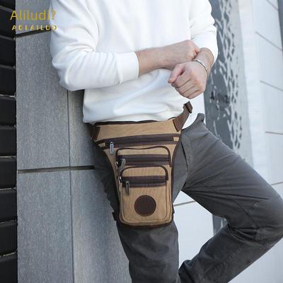 Men's Retro Canvas Leg & Waist Bag - Outdoor Sports and Fashion Accessory