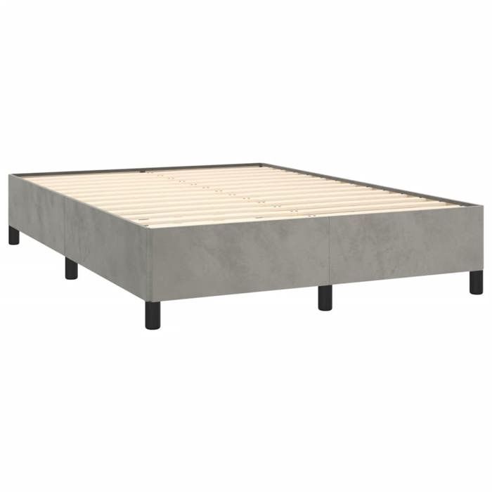 Maison Exclusive - Rete a doghe per letto e materasso Grigio chiaro 140x200cm Velluto