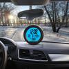 Automotive Armaturenbrett-Halterung Klebstoff Runde Uhr Digitales Thermometer Uhr Solarbetriebene Uhr Auto Innenraum Hintergrundbeleuchtete Uhr