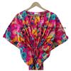 Women Cotton Mashroom Print Sleepwear Pink Boho Beach Cover Summer Caftan Dress CKFTN-SCRN-FULL-BUYIT-193