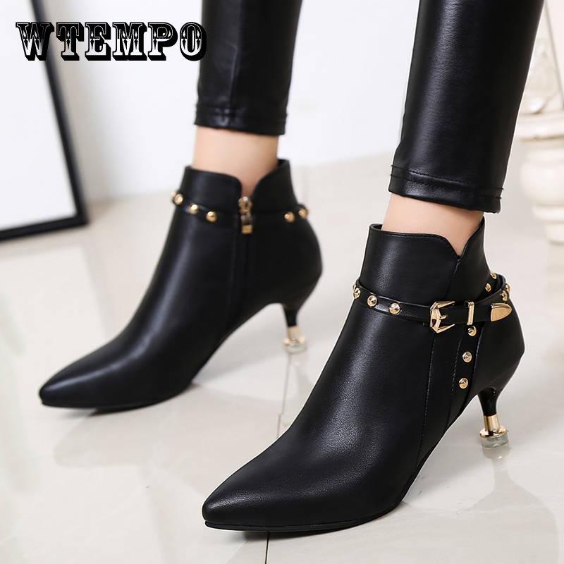 

Осень-зима, ботильоны на толстом каблуке, женские бархатные короткие сапоги с острым носком