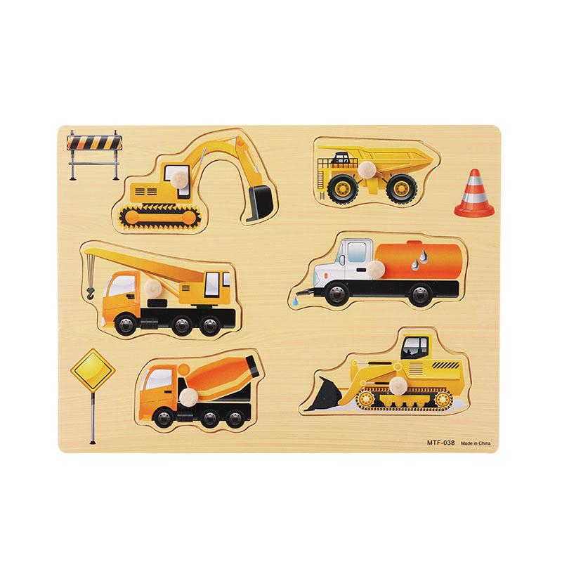 Деревянная доска-головоломка для раннего обучения, деревянная головоломка, детская игрушка в подарок engine trucks -038