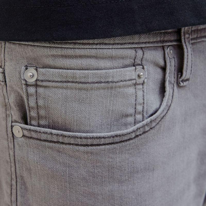 Zippered Jeans Grey Denim Clark Stretch Tapered Men JACK & JONES