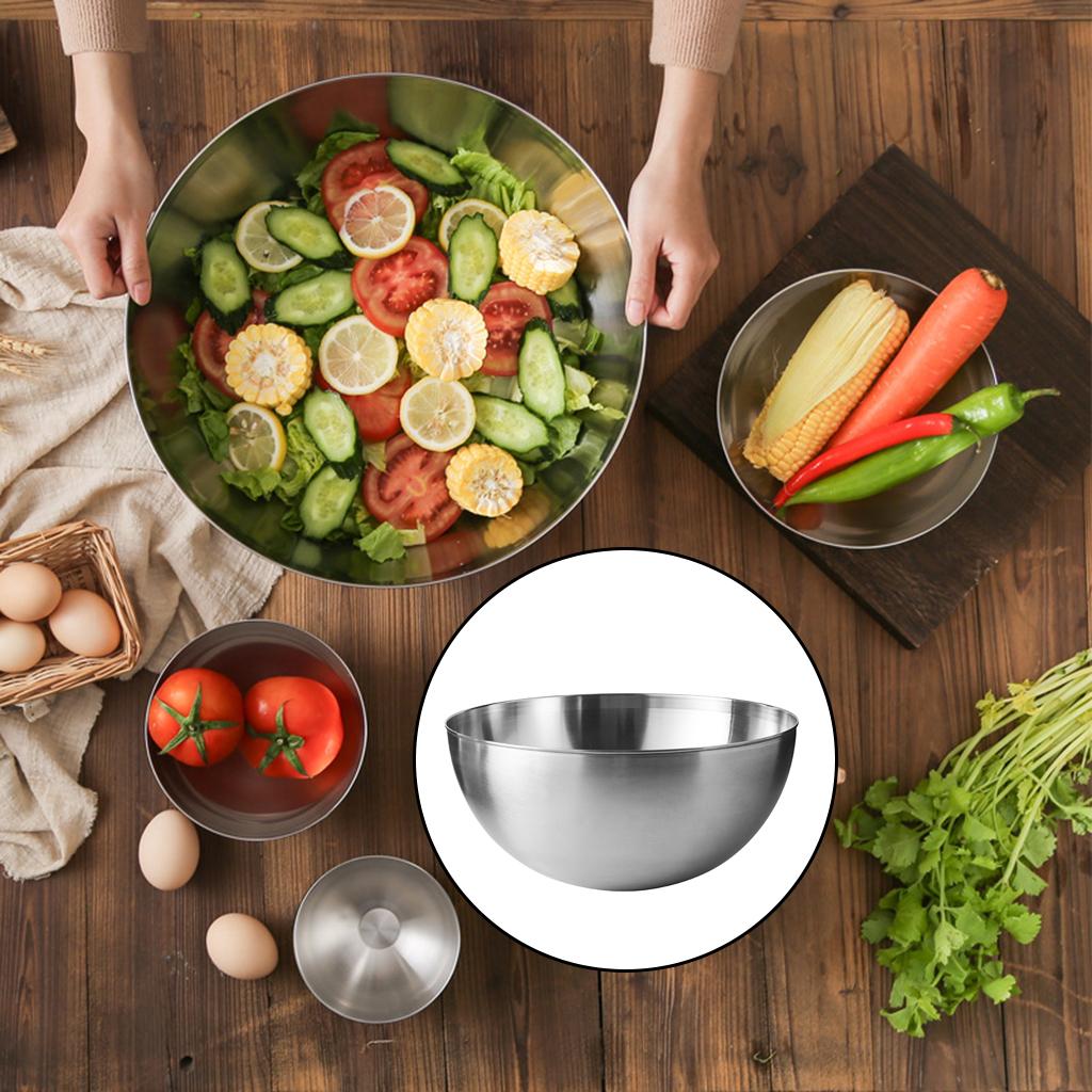 Stainless Steel Mixing Bowls Food Storage Organizers Reusable Heavy Duty for Mixing,