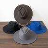 100% Wool Western Fedora Hat Women Men Autumn Winter Casual Felt Cowgirl Hat Outdoor Sunshade Warm Concave Shape Fedoras Top Hat