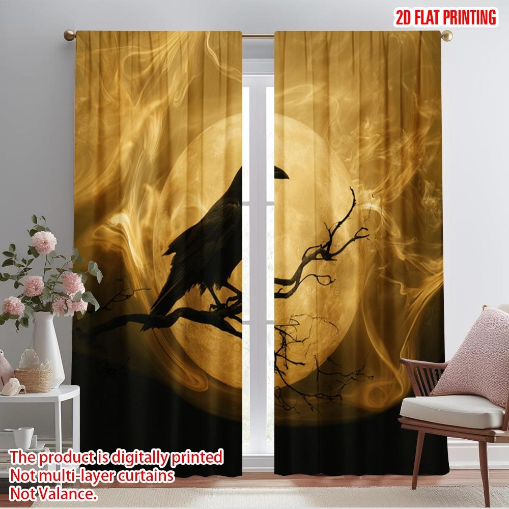 

2pcs,2D plane printing Curtain Fabric halloween ghost (2) Versatile Fabric (without rod) Outdoor Decorations Ldeal for Living 52.50×116.00 CM 2pcs
