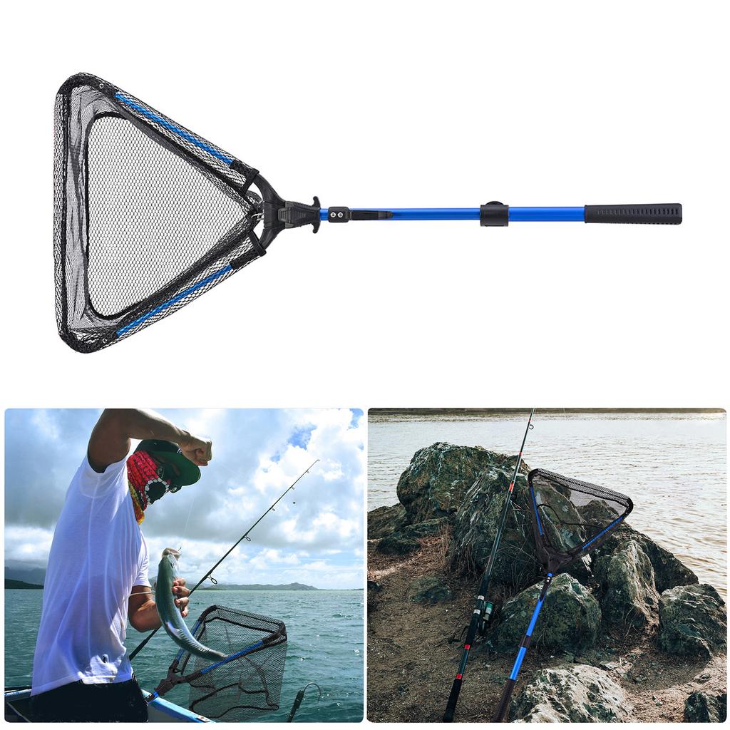 Portable Retractable Fishing Net Telescoping Landing Net Non-Slip Folding Fishing Net for Easy Catches & Release