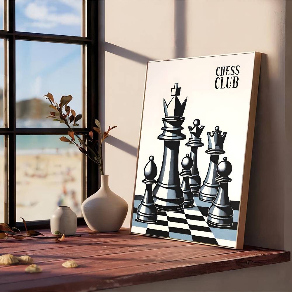 Vintage Classy Chess Classic Movie Whitepaper Poster Retro Kraft Paper Sticker DIY Room Bar Cafe Vintage Decorative Painting