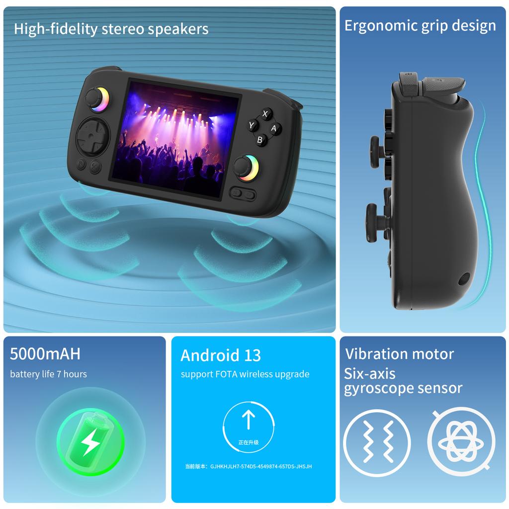 AMPOWN RG406H 4 inch Display 64G Handheld Game Console for Android 13 Retro Portable Game Device